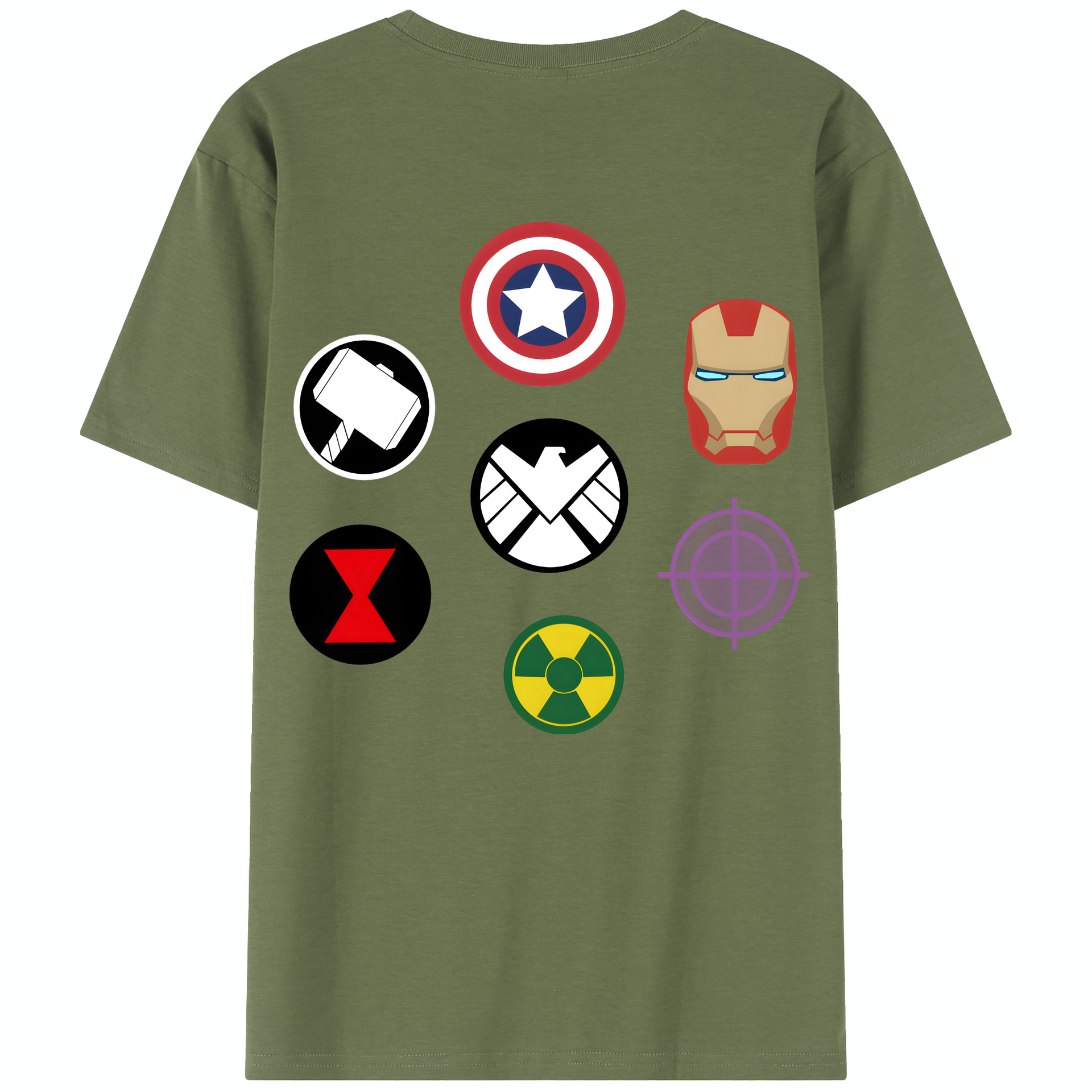 （画像用） アベンジャーズ The Avengers 綿100％半袖Tシャツ（背面プリント）